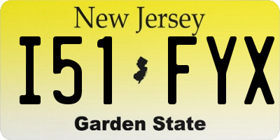NJ license plate I51FYX