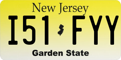 NJ license plate I51FYY