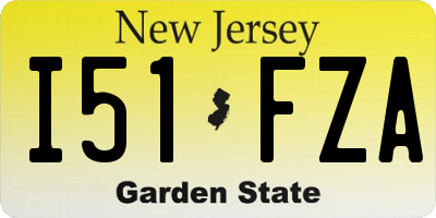 NJ license plate I51FZA
