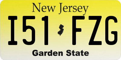 NJ license plate I51FZG