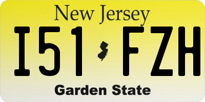 NJ license plate I51FZH