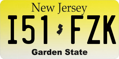 NJ license plate I51FZK