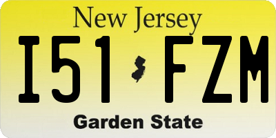NJ license plate I51FZM