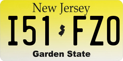 NJ license plate I51FZO