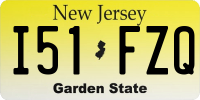 NJ license plate I51FZQ
