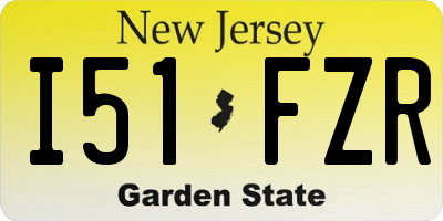 NJ license plate I51FZR