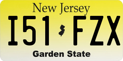 NJ license plate I51FZX
