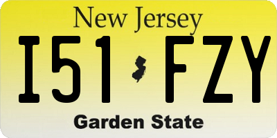 NJ license plate I51FZY