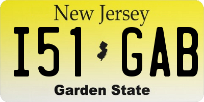 NJ license plate I51GAB