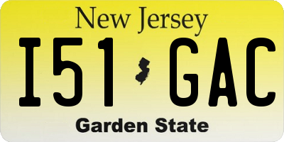 NJ license plate I51GAC