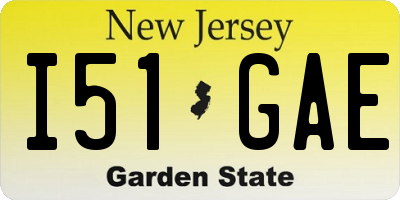 NJ license plate I51GAE