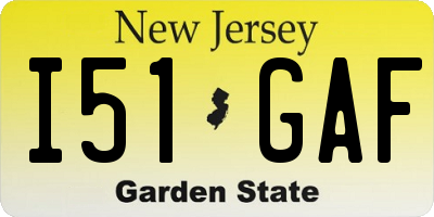 NJ license plate I51GAF