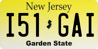 NJ license plate I51GAI