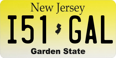 NJ license plate I51GAL