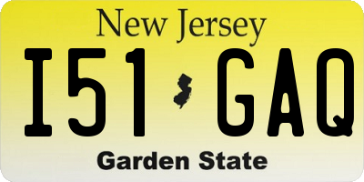 NJ license plate I51GAQ