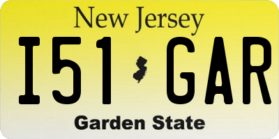 NJ license plate I51GAR