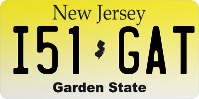 NJ license plate I51GAT