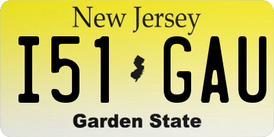 NJ license plate I51GAU