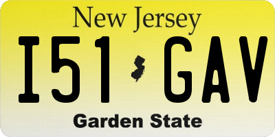 NJ license plate I51GAV