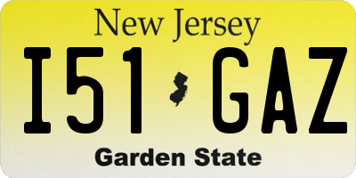 NJ license plate I51GAZ
