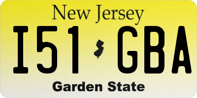 NJ license plate I51GBA