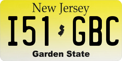 NJ license plate I51GBC