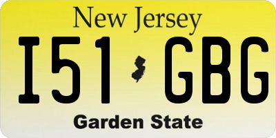 NJ license plate I51GBG