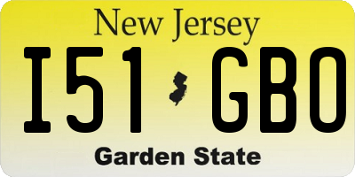 NJ license plate I51GBO