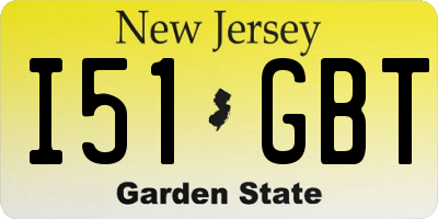NJ license plate I51GBT