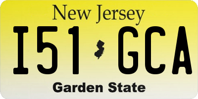 NJ license plate I51GCA