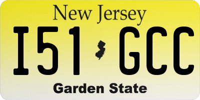 NJ license plate I51GCC