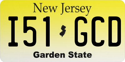 NJ license plate I51GCD