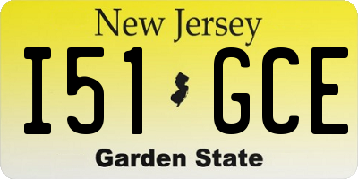 NJ license plate I51GCE