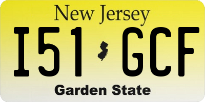 NJ license plate I51GCF
