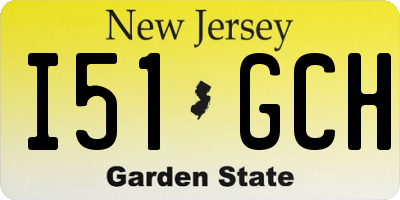 NJ license plate I51GCH