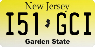 NJ license plate I51GCI