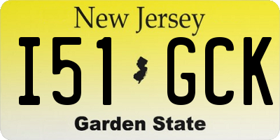 NJ license plate I51GCK