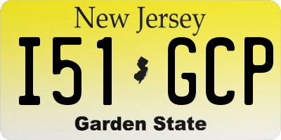NJ license plate I51GCP