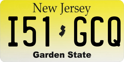 NJ license plate I51GCQ
