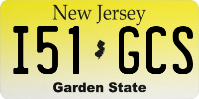 NJ license plate I51GCS