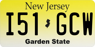 NJ license plate I51GCW