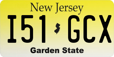 NJ license plate I51GCX