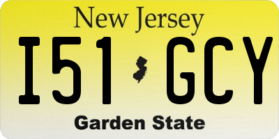 NJ license plate I51GCY