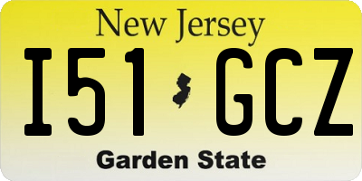NJ license plate I51GCZ