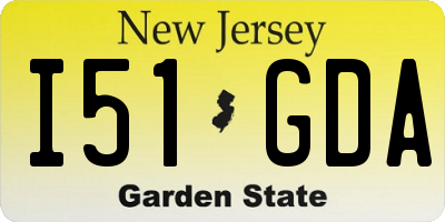 NJ license plate I51GDA