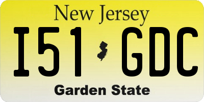 NJ license plate I51GDC
