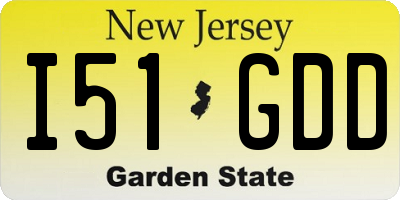 NJ license plate I51GDD