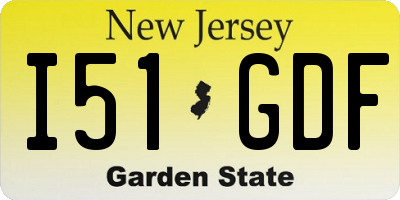 NJ license plate I51GDF