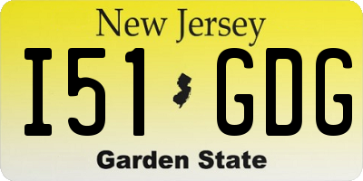 NJ license plate I51GDG