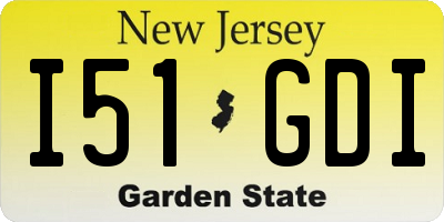 NJ license plate I51GDI
